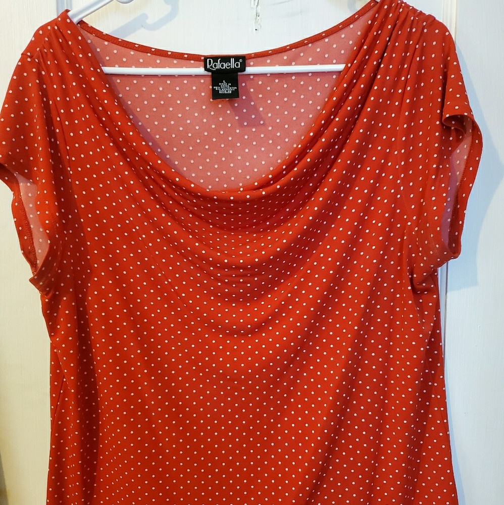 Red and white blouse